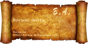 Borsos Anita névjegykártya